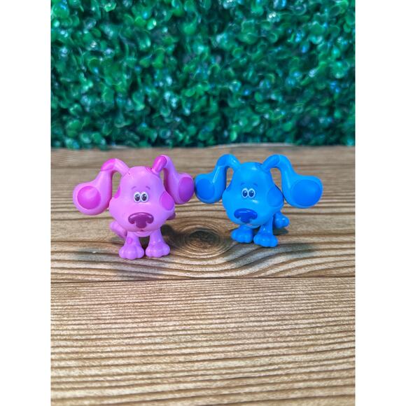 Blue’s Clues Magenta And Blue PVC Puppy Dog Figures Nick Jr Viacom Preschool Toy - Picture 1 of 7